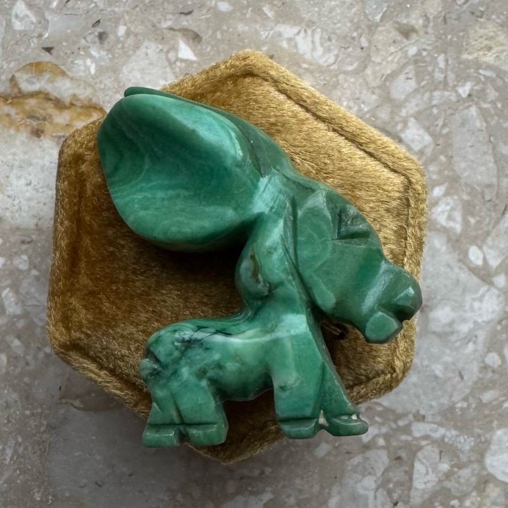 Vintage Jade Donkey Brooch